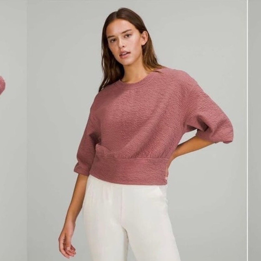 Lululemon Textured Crewneck Pullover in‎ Spiced Chai